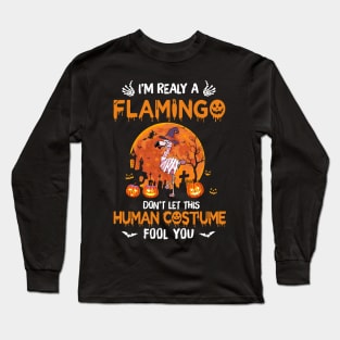 I'm Really A Flamingo Halloween Long Sleeve T-Shirt